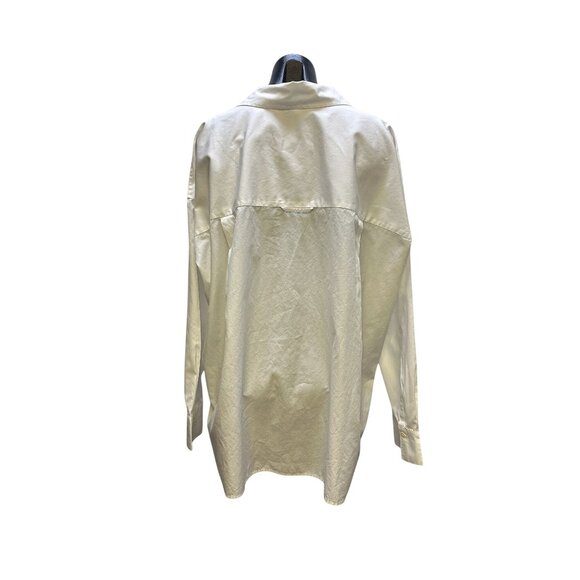 Vince White Button-Up Collared Blouse w/Long Sleeves Size XXL - Picture 2 of 9